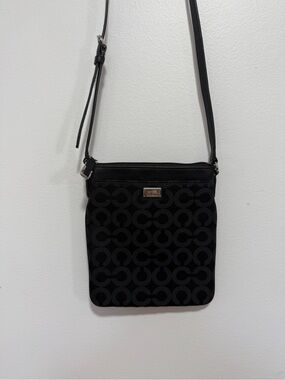 Vintage Black Coach Crossbody Purse Signature Pattern